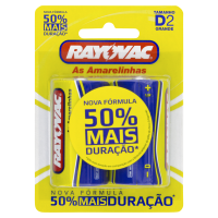 Pilha Zinco D Grande Rayovac 2un 