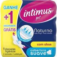 Absorvente Intimus Gel Noturno Cobertura Suave 8un Com Abas L9 P8