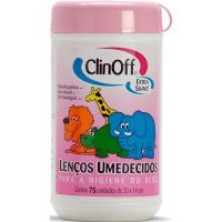 Lenços Umedecidos Clin Off  75un Rosa
