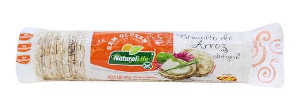 Biscoito Arroz Sem Glúten Mini Natural Life 80g 