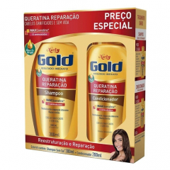 Kit Shampoo + Condicionador Niely Gold Reparação Intensiva
