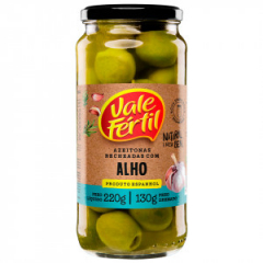 Azeitona Verde Recheada Alho Vale Fértil 130g 