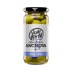 Azeitona Verde Recheada Anchova Vale Fértil 130g 