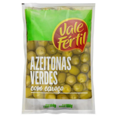 Azeitona Verde Com Caroço Vale Fértil Sachê 100g 