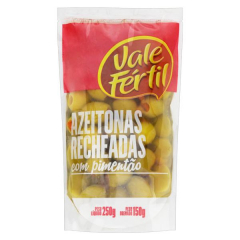Azeitona Verde Recheada Pimentão Vale Fértil Sachê 150g 
