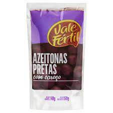 Azeitona Preta Com Caroço Vale Fértil Sachê 150g 