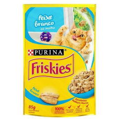 Ração Friskies Peixe Branco Molho Purina Sache 85g 