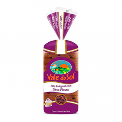 Pão De Forma Integral  Vale Do Sol 370g Uva Passa