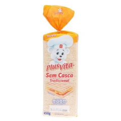 Pão De Forma Tradicional Sem Casca PlusVita  450g 