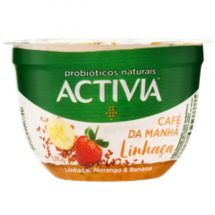 Activia Danone Café Manhã  170g Linhaça Morango