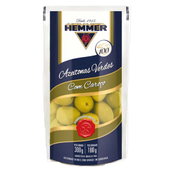 Azeitona Verde Com Caroço Hemmer Sachê 180g 