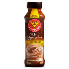 Bebida Láctea Cappuccino Chocolate 3 Corações 260ml 