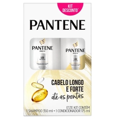 Kit Shampoo + Condicionador Pantene  350ml Liso Extremo